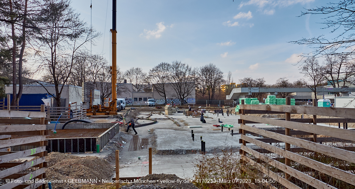 07.03.2023 - Baustelle an der Quiddestraße Haus für Kinder in Neuperlach